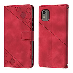 Funda de Cuero Cartera con Soporte Carcasa YB3 para Nokia C12 Pro Rojo