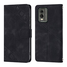 Funda de Cuero Cartera con Soporte Carcasa YB3 para Nokia C210 Negro