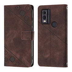 Funda de Cuero Cartera con Soporte Carcasa YB3 para Nokia C22 Marron