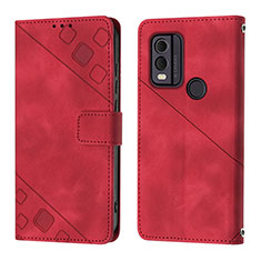 Funda de Cuero Cartera con Soporte Carcasa YB3 para Nokia C22 Rojo