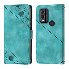 Funda de Cuero Cartera con Soporte Carcasa YB3 para Nokia C22 Verde