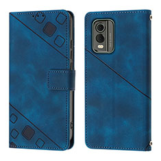 Funda de Cuero Cartera con Soporte Carcasa YB3 para Nokia C32 Azul