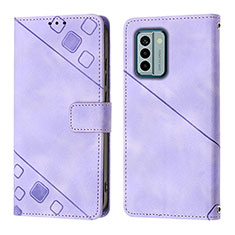 Funda de Cuero Cartera con Soporte Carcasa YB3 para Nokia G22 Morado