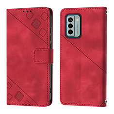 Funda de Cuero Cartera con Soporte Carcasa YB3 para Nokia G22 Rojo