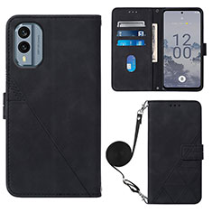 Funda de Cuero Cartera con Soporte Carcasa YB3 para Nokia X30 5G Negro