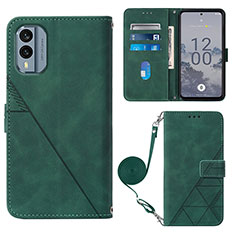 Funda de Cuero Cartera con Soporte Carcasa YB3 para Nokia X30 5G Verde