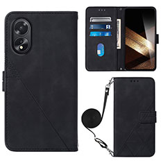 Funda de Cuero Cartera con Soporte Carcasa YB3 para Oppo A18 Negro