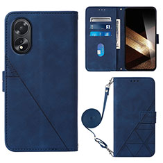 Funda de Cuero Cartera con Soporte Carcasa YB3 para Oppo A38 Azul