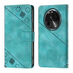 Funda de Cuero Cartera con Soporte Carcasa YB3 para Oppo Find X6 5G Verde