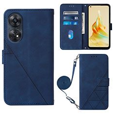 Funda de Cuero Cartera con Soporte Carcasa YB3 para Oppo Reno8 T 4G Azul