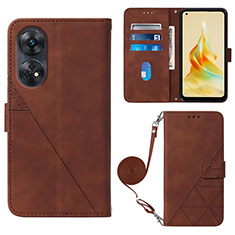 Funda de Cuero Cartera con Soporte Carcasa YB3 para Oppo Reno8 T 4G Marron