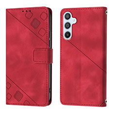 Funda de Cuero Cartera con Soporte Carcasa YB3 para Samsung Galaxy A54 5G Rojo