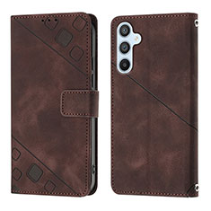 Funda de Cuero Cartera con Soporte Carcasa YB3 para Samsung Galaxy Quantum4 5G Marron