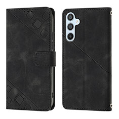 Funda de Cuero Cartera con Soporte Carcasa YB3 para Samsung Galaxy Quantum4 5G Negro