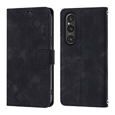 Funda de Cuero Cartera con Soporte Carcasa YB3 para Sony Xperia 1 V Negro