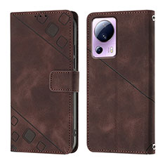 Funda de Cuero Cartera con Soporte Carcasa YB3 para Xiaomi Civi 2 5G Marron