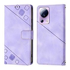 Funda de Cuero Cartera con Soporte Carcasa YB3 para Xiaomi Civi 2 5G Morado