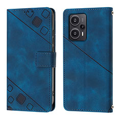 Funda de Cuero Cartera con Soporte Carcasa YB3 para Xiaomi Poco F5 5G Azul