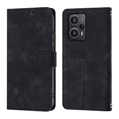 Funda de Cuero Cartera con Soporte Carcasa YB3 para Xiaomi Poco F5 5G Negro