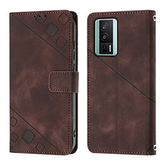 Funda de Cuero Cartera con Soporte Carcasa YB3 para Xiaomi Poco F5 Pro 5G Marron