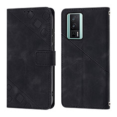 Funda de Cuero Cartera con Soporte Carcasa YB3 para Xiaomi Poco F5 Pro 5G Negro