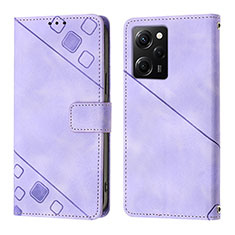 Funda de Cuero Cartera con Soporte Carcasa YB3 para Xiaomi Poco X5 Pro 5G Morado