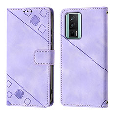 Funda de Cuero Cartera con Soporte Carcasa YB3 para Xiaomi Redmi K60 5G Morado