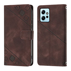 Funda de Cuero Cartera con Soporte Carcasa YB3 para Xiaomi Redmi Note 12 4G Marron