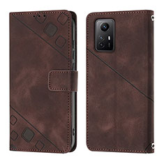 Funda de Cuero Cartera con Soporte Carcasa YB3 para Xiaomi Redmi Note 12S Marron