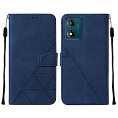 Funda de Cuero Cartera con Soporte Carcasa YB4 para Motorola Moto E13 Azul