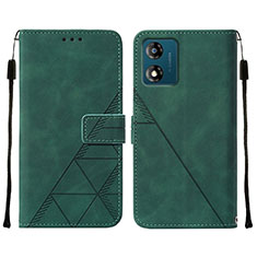 Funda de Cuero Cartera con Soporte Carcasa YB4 para Motorola Moto E13 Verde