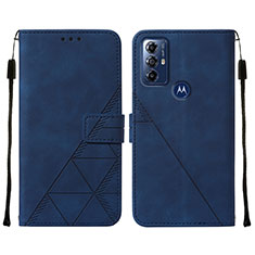 Funda de Cuero Cartera con Soporte Carcasa YB4 para Motorola Moto G Play (2023) Azul