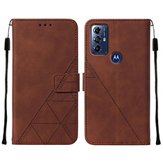 Funda de Cuero Cartera con Soporte Carcasa YB4 para Motorola Moto G Play Gen 2 Marron