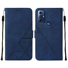 Funda de Cuero Cartera con Soporte Carcasa YB4 para Motorola Moto G Power (2022) Azul