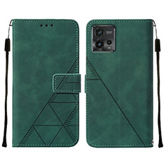 Funda de Cuero Cartera con Soporte Carcasa YB4 para Motorola Moto G72 Verde