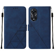 Funda de Cuero Cartera con Soporte Carcasa YB4 para Oppo A58 5G Azul