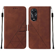 Funda de Cuero Cartera con Soporte Carcasa YB4 para Oppo A58 5G Marron