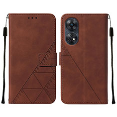 Funda de Cuero Cartera con Soporte Carcasa YB4 para Oppo Reno8 T 4G Marron