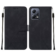 Funda de Cuero Cartera con Soporte Carcasa YB4 para Xiaomi Redmi Note 12 5G Negro