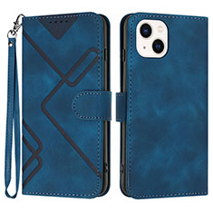 Funda de Cuero Cartera con Soporte Carcasa YX1 para Apple iPhone 13 Azul