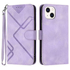 Funda de Cuero Cartera con Soporte Carcasa YX1 para Apple iPhone 13 Purpura Claro