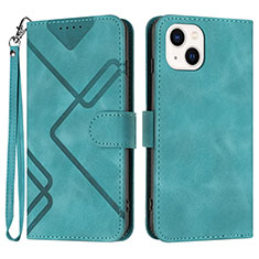 Funda de Cuero Cartera con Soporte Carcasa YX1 para Apple iPhone 13 Verde