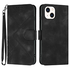 Funda de Cuero Cartera con Soporte Carcasa YX1 para Apple iPhone 15 Negro