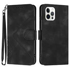 Funda de Cuero Cartera con Soporte Carcasa YX1 para Apple iPhone 15 Pro Negro