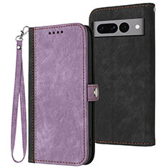 Funda de Cuero Cartera con Soporte Carcasa YX1 para Google Pixel 7 Pro 5G Morado