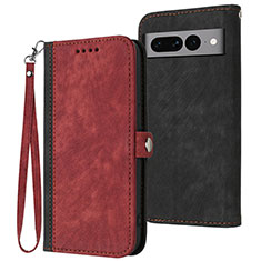 Funda de Cuero Cartera con Soporte Carcasa YX1 para Google Pixel 7 Pro 5G Rojo