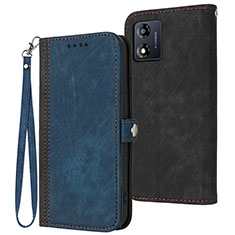 Funda de Cuero Cartera con Soporte Carcasa YX1 para Motorola Moto E13 Azul