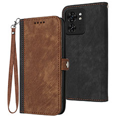 Funda de Cuero Cartera con Soporte Carcasa YX1 para Motorola Moto Edge 40 5G Marron