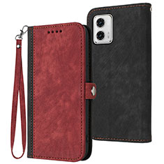 Funda de Cuero Cartera con Soporte Carcasa YX1 para Motorola Moto G53 5G Rojo