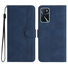 Funda de Cuero Cartera con Soporte Carcasa YX1 para Oppo A16s Azul